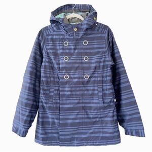 Bonfire Snowboarding Company Women.s Taylor Blue Plaid Pea Coat Size Small